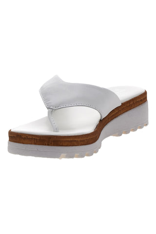 Weiße Flip-Flop-Hausschuhe, hergestellt in Italien, mit Obermaterial aus Leder, PITTARELLO 66470811