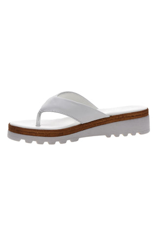 Weiße Flip-Flop-Hausschuhe, hergestellt in Italien, mit Obermaterial aus Leder, PITTARELLO 66470811