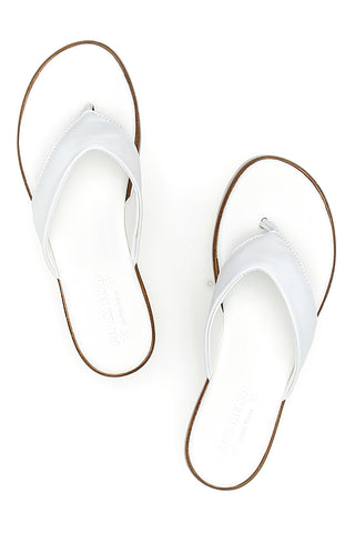 Weiße Flip-Flop-Hausschuhe, hergestellt in Italien, mit Obermaterial aus Leder, PITTARELLO 66470811