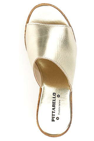 Ciabatte Oro Con Zeppa Effetto Sughero PITTARELLO 27623002