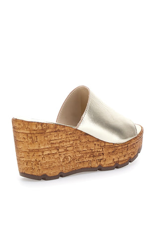 Ciabatte Oro Con Zeppa Effetto Sughero PITTARELLO 27623002