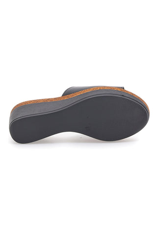 Schwarze Keilpantoffeln mit Lederband PITTARELLO 28004525
