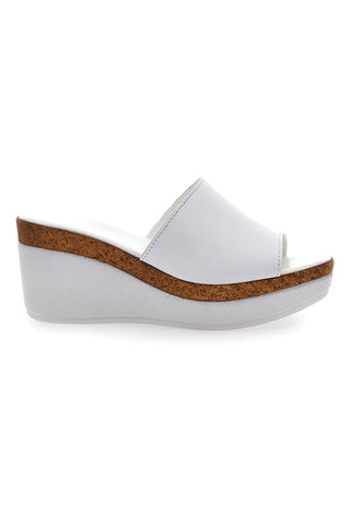 Ciabatte Bianche Con Zeppa con Fascia in Pelle PITTARELLO 28004525
