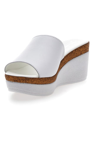 Ciabatte Bianche Con Zeppa con Fascia in Pelle PITTARELLO 28004525