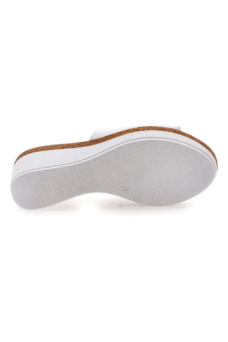 Ciabatte Bianche Con Zeppa con Fascia in Pelle PITTARELLO 28004525