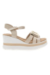 Sandali con zeppa beige con fasce e dettagli brillanti Energy E483
