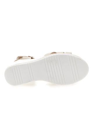 Sandali con zeppa beige con fasce e dettagli brillanti Energy E483