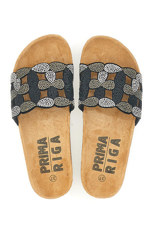 Hausschuhe mit Strass verziertem Band First Row 14224