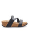 Schwarze Keilpantoffeln mit Strass FIRST ROW 12503