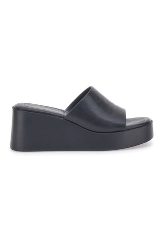 Ciabatte con zeppa neri minimal Rock'n Doll H3T9027
