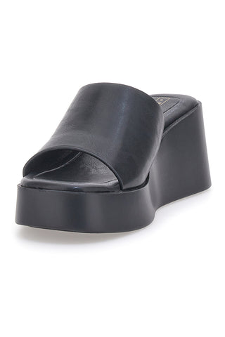 Ciabatte con zeppa neri minimal Rock'n Doll H3T9027