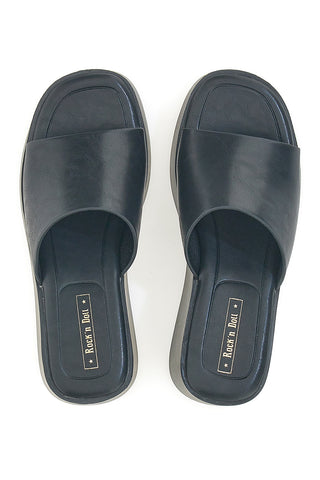 Ciabatte con zeppa neri minimal Rock'n Doll H3T9027