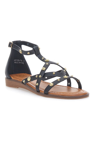 Schwarze Sandalen mit goldenen Nieten und Riemen MON DIEU JXSS25T6