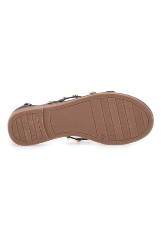 Schwarze Sandalen mit goldenen Nieten und Riemen MON DIEU JXSS25T6