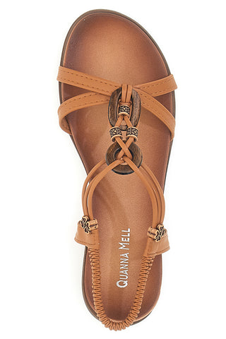 Kamelsandalen mit Zöpfen und elastischer Rückseite QUANNA MEL 56039