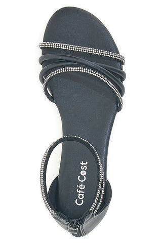 Elegante schwarze Sandalen mit Schmuckriemen CAFÉ COST W6