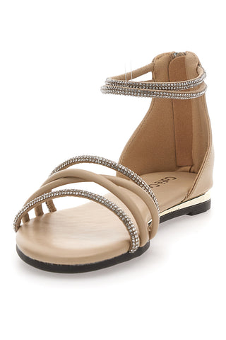 Elegante beige Sandaletten mit Schmuckstein-Riemchen CAFÉ COST W6