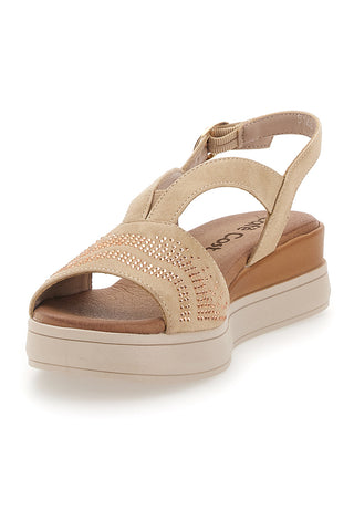 Beige Sandalen mit Glitzer und Plateau CAFE COST 182465148