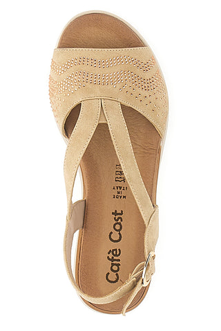 Beige Sandalen mit Glitzer und Plateau CAFE COST 182465148
