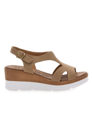 Sandali Beige con Zeppa Bianca e CInturino PLOCADI 11074113