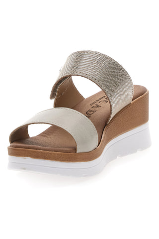 Ciabatte Perla con Zeppa A Contrasto Bianca e Velcro Regolabile PLOCADI 11073143