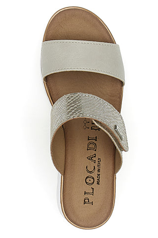 Ciabatte Perla con Zeppa A Contrasto Bianca e Velcro Regolabile PLOCADI 11073143