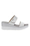 Beige Hausschuhe mit weißem Kontrastkeil PLOCADI 11073143