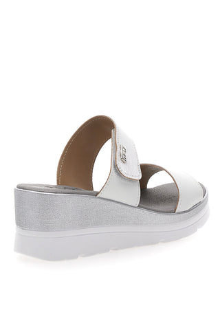 Ciabatte Beige con Zeppa A Contrasto Bianca PLOCADI 11073143