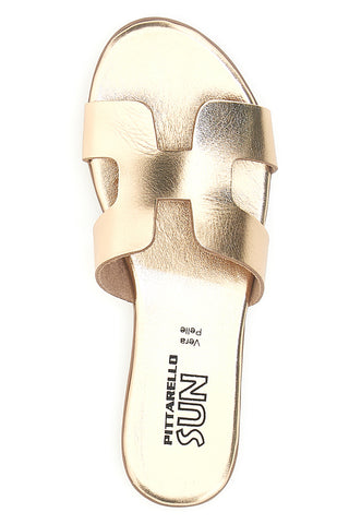 Ciabatte oro con fascia a H Pittarello SUN R01
