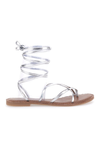 Silberne Knöchelriemensandalen Pittarello Sun D09