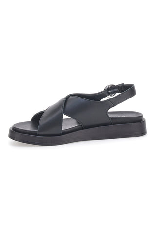 Schwarze Ledersandalen im minimalistischen Design Pittarello Focus 28058