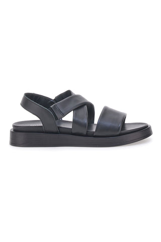 Schwarze Sandalen mit gekreuzten gepolsterten Riemen PITTARELLO FOCUS 28068IN