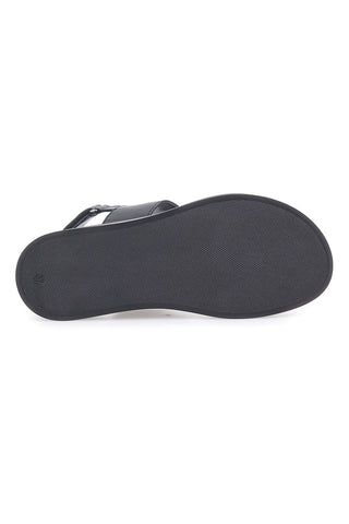 Sandali neri in pelle con doppia fascia e chiusura in velcro Pittarello Focus 28066IN