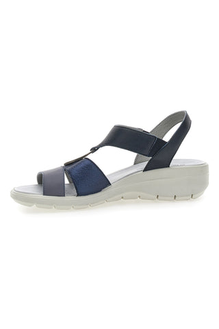 Sandali Blu Con Elastici Laterali Made In Italy Imac 7573505417109