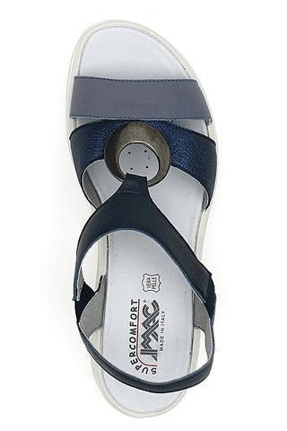 Sandali Blu Con Elastici Laterali Made In Italy Imac 7573505417109