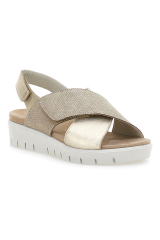 Sandali Champagne In Pelle Made in Italy Imac 7582403035713