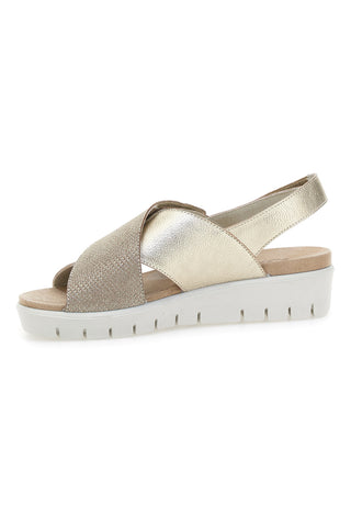 Sandali Champagne In Pelle Made in Italy Imac 7582403035713