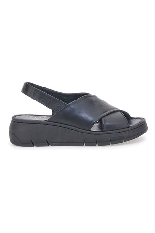 Sandali Neri con Tomaia in Pelle e Soletta Morbida PITTARELLO FOCUS 3315579