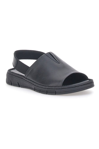 Schwarze Sandalen mit elastischer Rückseite aus echtem Leder PITTARELLO FOCUS 3316134