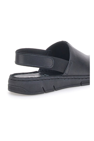 Schwarze Sandalen mit elastischer Rückseite aus echtem Leder PITTARELLO FOCUS 3316134