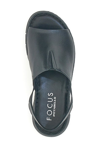 Schwarze Sandalen mit elastischer Rückseite aus echtem Leder PITTARELLO FOCUS 3316134