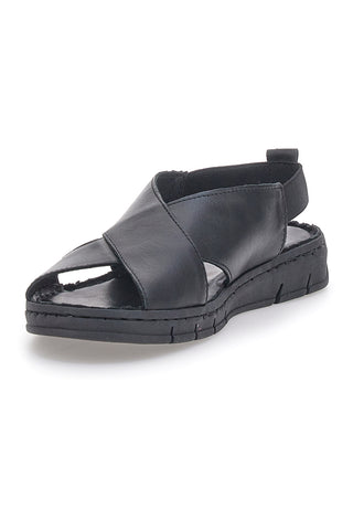 Schwarze Sandalen mit elastischer Rückseite und Obermaterial aus Leder PITTARELLO FOCUS 3324229