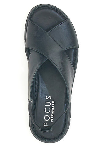Schwarze Sandalen mit elastischer Rückseite und Obermaterial aus Leder PITTARELLO FOCUS 3324229