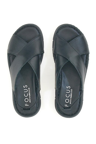 Schwarze Sandalen mit elastischer Rückseite und Obermaterial aus Leder PITTARELLO FOCUS 3324229