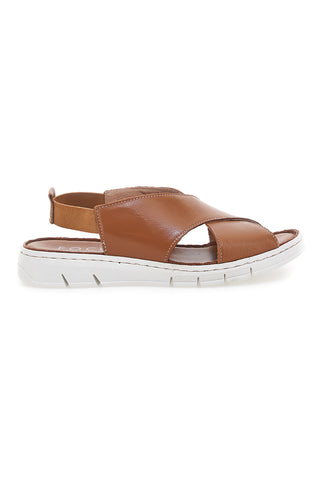 Braune Sandalen mit elastischer Rückseite und Obermaterial aus Leder PITTARELLO FOCUS 3324229