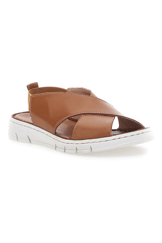 Braune Sandalen mit elastischer Rückseite und Obermaterial aus Leder PITTARELLO FOCUS 3324229
