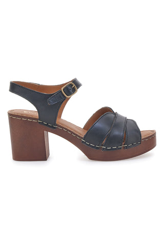 Schwarze Sandalen mit Blockabsatz und Obermaterial aus Leder PITTARELLO 1146209