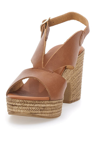 Braune Ledersandalen mit Absatz in Bastoptik, hergestellt in Italien, PITTARELLO 6714313