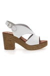 Sandali Bianchi in Pelle con Tacco Effetto Rafia Made in Italy PITTARELLO 6714313