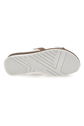 Weiße Keilpantoffeln mit goldenen Details Linea Comoda 7175P